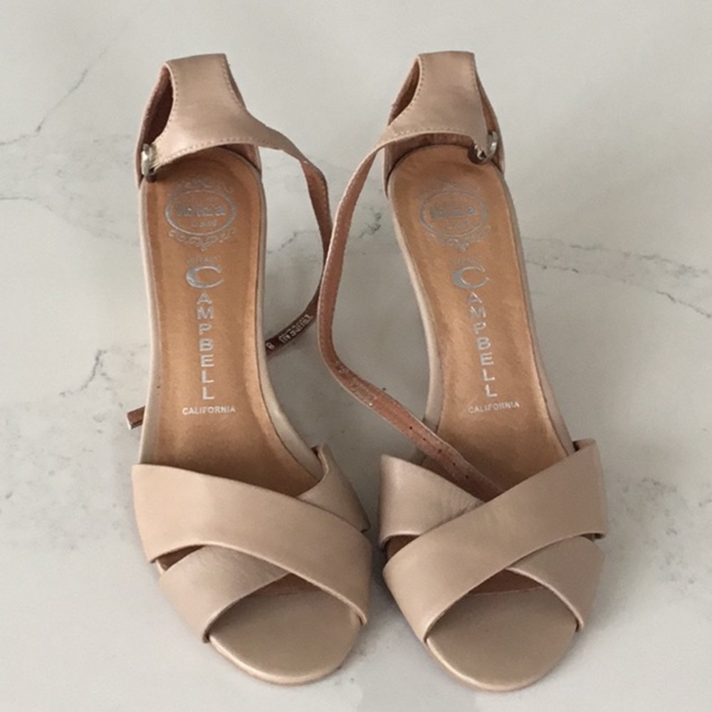New without box Jeffrey Campbell wedge sandal, nude, size 8.5
